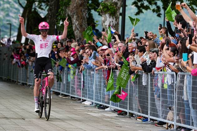 Asgreen Kasper of Ef Education - Easypost, stage winner, the stage 14 of the Giro d™Italia from Treviso to Nova Gorica Gorizia, Slovenia - Saturday, May 24, 2025. - cycling.  Copyright: xGianxMattiaxD Alberto LaPressex