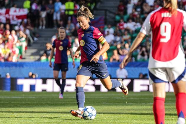 2025-05-24 FC Barcelona, Barca v Arsenal WFC - UEFA Women s Champions League Final LISBON, PORTUGAL - MAY 24: Alexia Putellas of FC Barcelona makes a pass during the UEFA Women s Champions League Final match between FC Barcelona and Arsenal WFC at Estadio Jose Alvalade on May 24, 2025 in Lisbon, Portugal. (Photo by Leiting Gao BSR Agency) Lisbon Portugal Content not available for redistribution in The Netherlands directly or indirectly through any third parties. Copyright: xBSRxAgencyx