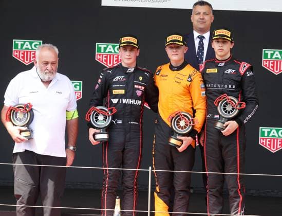 Podium course sprint F3 PHOTOPQR NICE MATIN Dylan Meiffret ; Monaco ; 24 05 2025 ; Podium de la course sprint des Formules 3 lors du 82e grand prix de Monaco. ICI : le vainqueur Martinius Stenshorne (Hitech) remporte la course - F1 Grand Prix Of Monaco Monaco France  Copyright: xPHOTOPQR NICExMATIN MAXPPPxDylanxMeiffretx 20250524NIM3719 monaco 20250524NIM3719