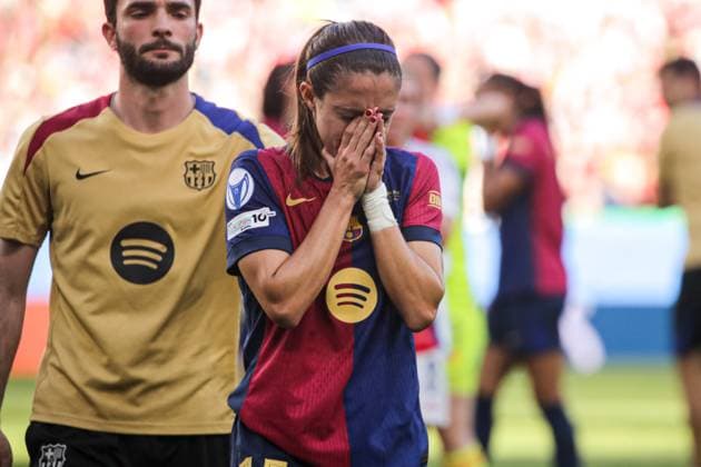 2025-05-24 FC Barcelona, Barca v Arsenal WFC - UEFA Women s Champions League Final LISBON, PORTUGAL - MAY 24: Aitana Bonmati of FC Barcelona in tears after losing the final during the UEFA Women s Champions League Final match between FC Barcelona and Arsenal WFC at Estadio Jose Alvalade on May 24, 2025 in Lisbon, Portugal. (Photo by Leiting Gao BSR Agency) Lisbon Portugal Content not available for redistribution in The Netherlands directly or indirectly through any third parties. Copyright: xBSRxAgencyx