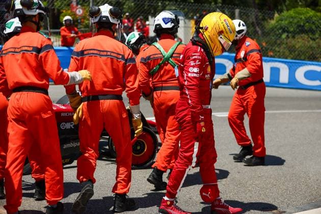 Lewis Hamilton (GBR) - Scuderia Ferrari - Ferrari SF-25 - Ferrari after the crash in P3 during Formula 1 Tag Heurer Grand Prix de Monaco 2025 at Monte Carlo (MC), may 23-25 2025 Formula 1 Tag Heurer Grand Prix de Monaco 2025