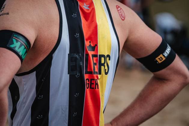 Beach Volleyball Men King Queen of the Court Hamburg 24 05 2025 The back of Nils Ehlers with his name on the jersey Hamburg Active City Arena Hamburg Germany
