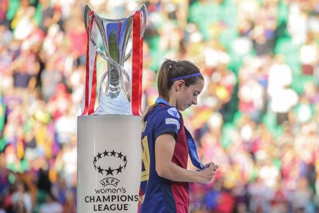 2025-05-24 FC Barcelona, Barca v Arsenal WFC - UEFA Women s Champions League Final LISBON, PORTUGAL - MAY 24: Aitana Bonmati of Barcelona FC looks dejected after defeat during the UEFA Women s Champions League Final match between FC Barcelona and Arsenal WFC at Estadio Jose Alvalade on May 24, 2025 in Lisbon, Portugal. (Photo by Leiting Gao BSR Agency) Lisbon Portugal Content not available for redistribution in The Netherlands directly or indirectly through any third parties. Copyright: xBSRxAgencyx