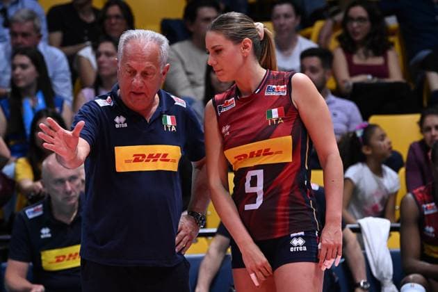 Coach Velasco and Boldini Jennifer ( Italy ) during the match Italy vs Turkey at Pala Panini Modena 24may2025 , AIA AeQuilibrium Cup Women Elite.  Copyright: xDuilioxDellaxLibera IPAxSportx xipa-agency.netx xx IPA_58200538 IPA_Agency_IPA58200538
