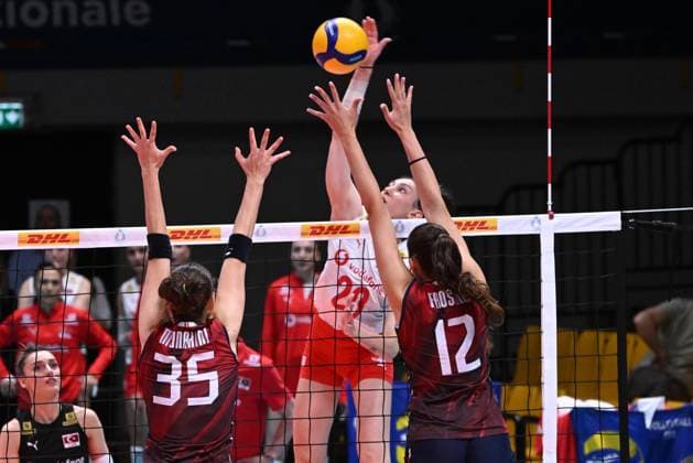 Erkek Yaprak ( Turkey ) during the match Italy vs Turkey at Pala Panini Modena 24may2025 , AIA AeQuilibrium Cup Women Elite.  Copyright: xDuilioxDellaxLibera IPAxSportx xipa-agency.netx xx IPA_58200655 IPA_Agency_IPA58200655