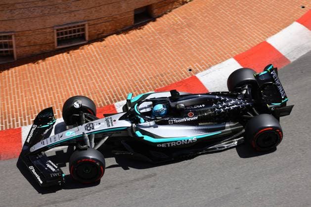 23 05 2025, xrarjax, Motorsport FIA Formula 1, Grand Prix of Monaco 2025 v l George Russell Mercedes AMG Petronas starting number 63 FIA REGULATIONS PROHIBIT ANY USE OF PHOTOGRAPHS as IMAGE SEQUENCES and or QUASI VIDEO Monte Carlo MANDATORY CREDIT: Beto Issa Photos ALL RIGHTS RESERVED: www.betoissaphotos.com