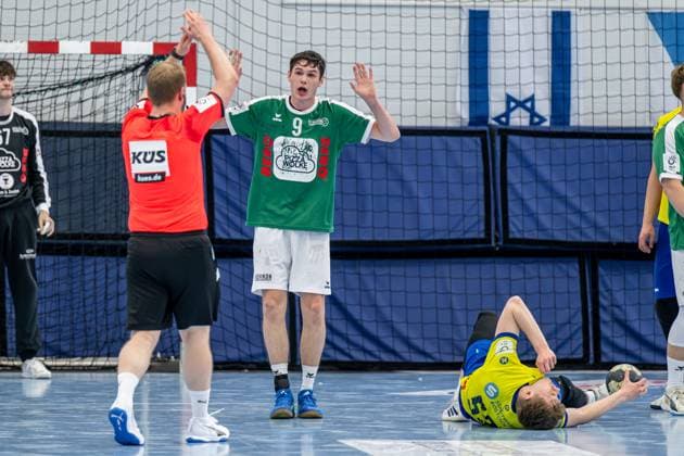Jugendbundesliga A youth male qualification HSG Dutenhofen Münchholzhausen HC Empor Rostock, 24 05 25 Joris van der Mei HSG Dutenhofen Münchholzhausen, 9 Jugendbundesliga A youth male qualification HSG Dutenhofen Münchholzhausen HC Empor Rostock Hüttenberg, 24 05 25 Copyright: xBEAUTIFULxSPORTS Roeczeyx