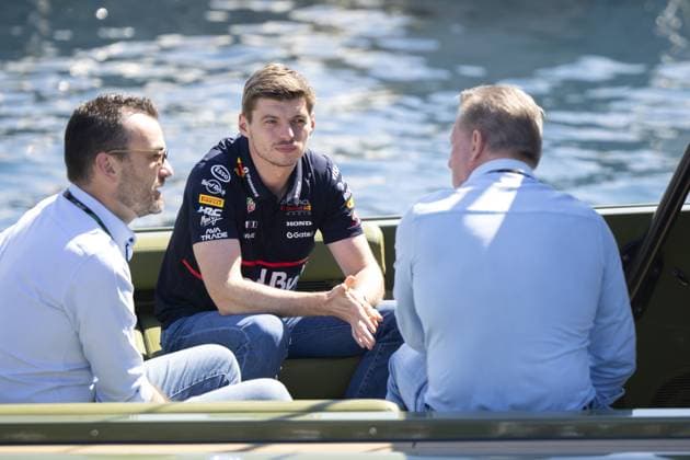 MONACO - Max Verstappen (Red Bull Racing) arrives by boat at the Circuit de Monaco prior to the Monaco Grand Prix. ANP SANDER KING xVIxANPxSportx xxANPxIVx 528619779 originalFilename: 528619779.jpg