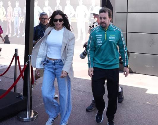 Formula 1 Grand Prix Monaco 2025 25 05 2025, Circuit de Monaco, Monte Carlo, Formula 1 Grand Prix Monaco 2025 ,in the picture Fernando Alonso ESP , Aston Martin Aramco Cognizant Formula One Team with girlfriend Melissa Jimenez nordphotoxGmbHx xBratic nph00250