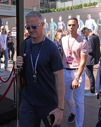 Formula 1 Grand Prix Monaco 2025 25 05 2025, Circuit de Monaco, Monte Carlo, Formula 1 Grand Prix Monaco 2025 ,in the picture Sky Deutschland expert Ralf Schumacher with partner Etienne Bousquet Cassagne nordphotoxGmbHx xBratic nph00250