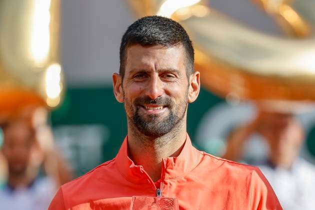 Novak Djokovic SRB at the award ceremony , Switzerland, Tennis, Gonet Geneva Open ATP 250 , Final Doubles,2025, Ariel Behar URU Joran Vliegen BEL vs Sadio Doumbia FRA Fabien Reboul FRA , 24 05 2025, Parc des Eaux Vives, Geneva, Switzerland Geneva Parc des Eaux Vives Geneva Switzerland Copyright: xGrantxHubbsx