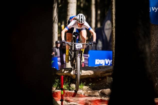 Czech Jitka Cabelicka competes during women elite race during Mountain bike cross country World Cup event, Nove Mesto na Morave, Czech Republic, May 25, 2025. (CTKxPhoto JaroslavxSvoboda) CTKPhotoP2025052502164  CTKPhotoP2025052502164