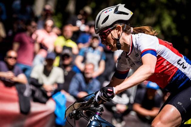 Czech Jitka Cabelicka competes during women elite race during Mountain bike cross country World Cup event, Nove Mesto na Morave, Czech Republic, May 25, 2025. (CTKxPhoto JaroslavxSvoboda) CTKPhotoP2025052502165  CTKPhotoP2025052502165