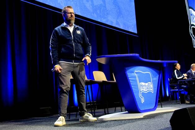 DEU, DFL, 2 FBL, Hertha BSC, Mitgliederversammlung, 25 05 2025, Messe Berlin, Berlin, DEU, DFL, 2 FBL, Hertha BSC, Mitgliederversammlung, im Bild Praesident Fabian Drescher Hertha BSC Berlin DFL regulations prohibit any use of Photographs as image sequences and or quasi video nordphotoxGmbHx xEngler nph00076