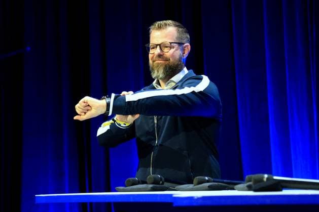 DEU, DFL, 2 FBL, Hertha BSC, Mitgliederversammlung, 25 05 2025, Messe Berlin, Berlin, DEU, DFL, 2 FBL, Hertha BSC, Mitgliederversammlung, im Bild Praesident Fabian Drescher Hertha BSC Berlin DFL regulations prohibit any use of Photographs as image sequences and or quasi video nordphotoxGmbHx xEngler nph00076