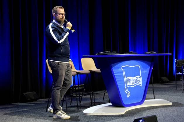 DEU, DFL, 2 FBL, Hertha BSC, Mitgliederversammlung, 25 05 2025, Messe Berlin, Berlin, DEU, DFL, 2 FBL, Hertha BSC, Mitgliederversammlung, im Bild Praesident Fabian Drescher Hertha BSC Berlin DFL regulations prohibit any use of Photographs as image sequences and or quasi video nordphotoxGmbHx xEngler nph00076