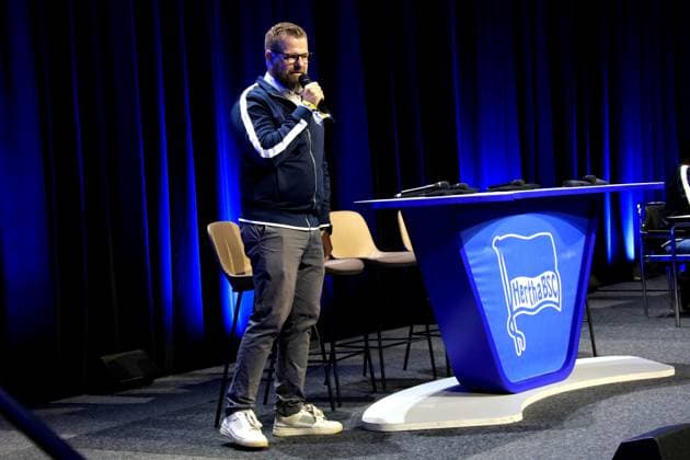 DEU, DFL, 2 FBL, Hertha BSC, Mitgliederversammlung, 25 05 2025, Messe Berlin, Berlin, DEU, DFL, 2 FBL, Hertha BSC, Mitgliederversammlung, im Bild Praesident Fabian Drescher Hertha BSC Berlin DFL regulations prohibit any use of Photographs as image sequences and or quasi video nordphotoxGmbHx xEngler nph00076