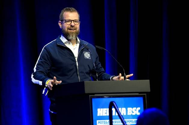 DEU, DFL, 2 FBL, Hertha BSC, Mitgliederversammlung, 25 05 2025, Messe Berlin, Berlin, DEU, DFL, 2 FBL, Hertha BSC, Mitgliederversammlung, im Bild Praesident Fabian Drescher Hertha BSC Berlin DFL regulations prohibit any use of Photographs as image sequences and or quasi video nordphotoxGmbHx xEngler nph00076