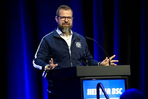 DEU, DFL, 2 FBL, Hertha BSC, Mitgliederversammlung, 25 05 2025, Messe Berlin, Berlin, DEU, DFL, 2 FBL, Hertha BSC, Mitgliederversammlung, im Bild Praesident Fabian Drescher Hertha BSC Berlin DFL regulations prohibit any use of Photographs as image sequences and or quasi video nordphotoxGmbHx xEngler nph00076