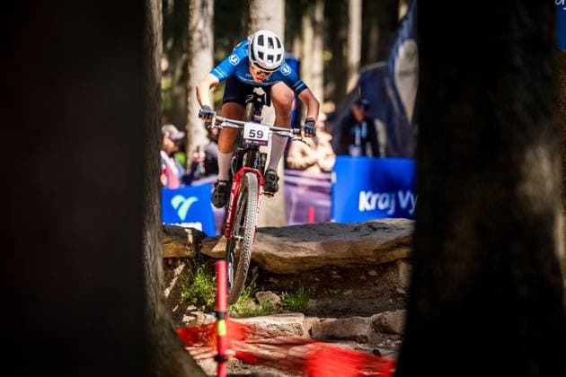 Mona Mitterwallner of Austria competes during women elite race during Mountain bike cross country World Cup event, Nove Mesto na Morave, Czech Republic, May 25, 2025. (CTKxPhoto JaroslavxSvoboda) CTKPhotoP2025052502172  CTKPhotoP2025052502172