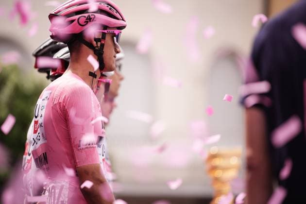 Pink jersey Isaac Del Toro at the stage 15 of the Giro d™Italia from Fiume Veneto to Asiago, Italy - Sunday, May 25, 2025. - cycling.  Copyright: xMarcoxAlpozzi LaPressex