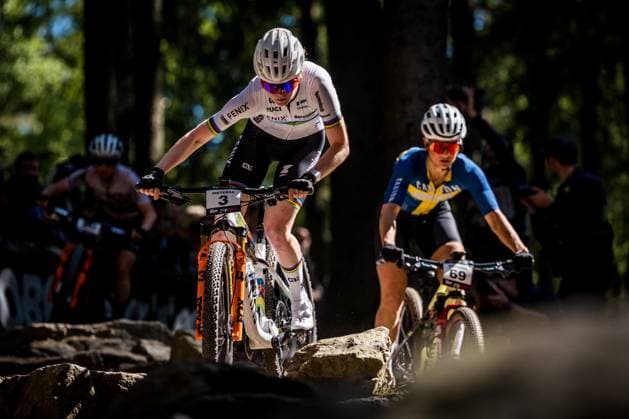 Puck Pieterse of Netherands competes during women elite race during Mountain bike cross country World Cup event, Nove Mesto na Morave, Czech Republic, May 25, 2025. (CTKxPhoto JaroslavxSvoboda) CTKPhotoP2025052502158  CTKPhotoP2025052502158