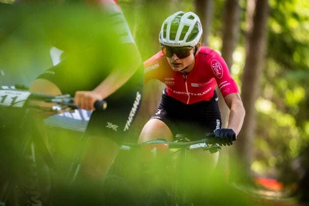 Samara Maxwell of New Zealand competes during women elite race during Mountain bike cross country World Cup event, Nove Mesto na Morave, Czech Republic, May 25, 2025. (CTKxPhoto JaroslavxSvoboda) CTKPhotoP2025052502162  CTKPhotoP2025052502162