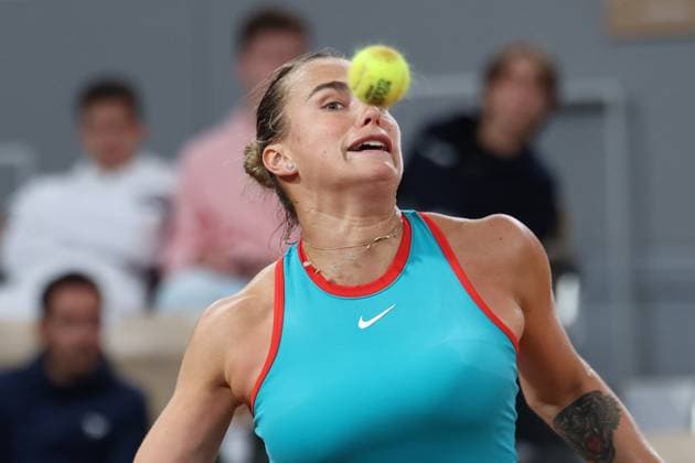 May 25, 2025, Paris, Celestynow, France: ARYNA SABALENKA during the match against Kamilla Rakhimova in the first round of French Open 2025 at Roland Garros in Paris. Sabalenka won 6:1, 6:0 Paris France - ZUMAc278 20250525_zsp_c278_007 Copyright: xMarcinxCholewinskix