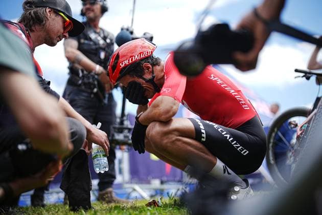 Christopher Blevins of USA wins after the Mountain bike cross country Men Elite World Cup event, Nove Mesto na Morave, Czech Republic, May 24, 2025. (CTKxPhoto JaroslavxSvoboda) CTKPhotoP2025052502767  CTKPhotoP2025052502767
