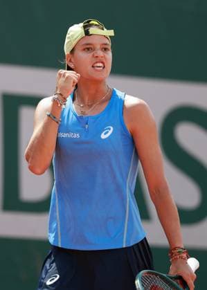 Emiliana Arango COL makes a fist and cheers, cheers, joy, emotion Tennis French Open 2025 Roland Garros Paris France 25 May 2025 Copyright: xJuergenxHasenkopfx
