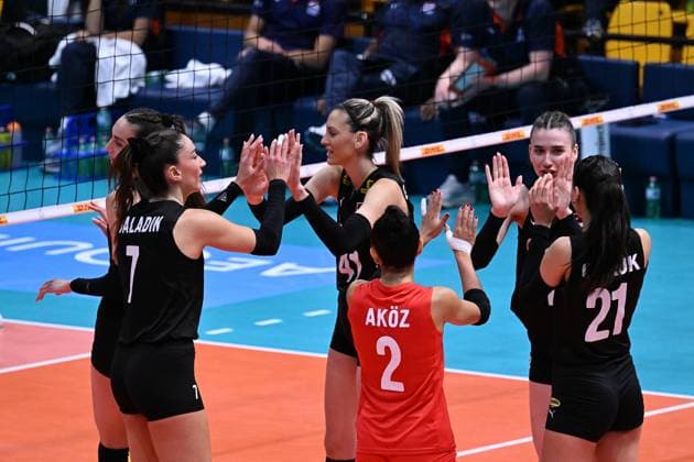Players of Turkeyt during the match Holland vs Turkey at Pala Panini Modena 25may2025 , AIA AeQuilibrium Cup Women Elite.  Copyright: xDuilioxDellaxLibera IPAxSportx xipa-agency.netx xx IPA_58227479 IPA_Agency_IPA58227479