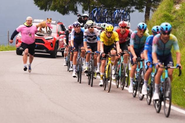 Sport Themen der Woche KW21 Sport Bilder des Tages The pack rides cycles during the stage 15 of the Giro d™Italia from Fiume Veneto to Asiago, Italy - Sunday, May 25, 2025. - cycling.  Copyright: xFabioxFerrari LaPressex