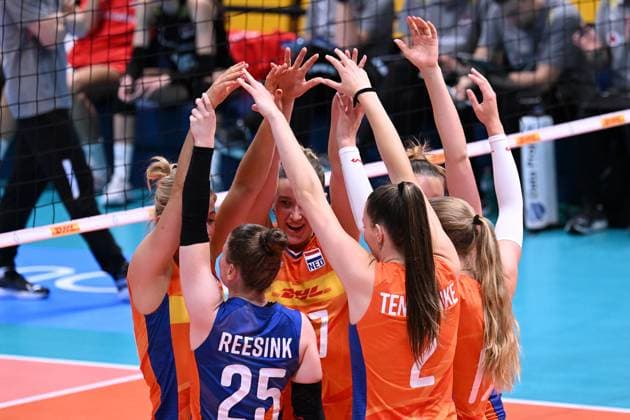 Players of Holland during the match Holland vs Turkey at Pala Panini Modena 25may2025 , AIA AeQuilibrium Cup Women Elite.  Copyright: xDuilioxDellaxLibera IPAxSportx xipa-agency.netx xx IPA_58227509 IPA_Agency_IPA58227509