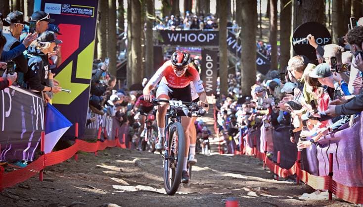 Alessandra Keller of Switzerland competes during women elite race during Mountain bike cross country World Cup event, Nove Mesto na Morave, Czech Republic, May 25, 2025. (CTKxPhoto LubosxPavlicek) CTKPhotoP2025052503643  CTKPhotoP2025052503643