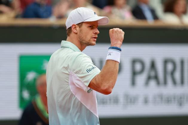 Yannick Hanfmann GER makes a fist and cheers, cheers, joy, emotion Tennis French Open 2025 Roland Garros Paris France 25 May 2025 Copyright: xJuergenxHasenkopfx