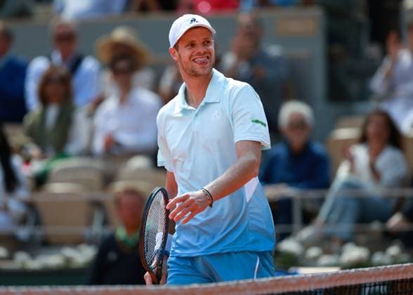 Yannick Hanfmann GER laughs and is happy about winning a point Tennis French Open 2025 Roland Garros Paris France 25 May 2025 Copyright: xJuergenxHasenkopfx
