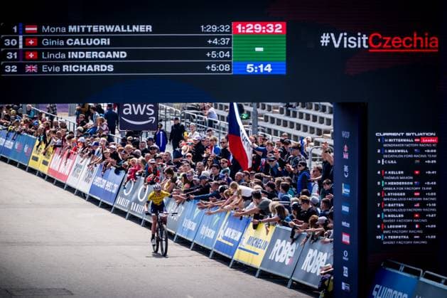 Czech Adela Holubova competes during women elite race during Mountain bike cross country World Cup event, Nove Mesto na Morave, Czech Republic, May 25, 2025. (CTKxPhoto JaroslavxSvoboda) CTKPhotoP2025052504200  CTKPhotoP2025052504200