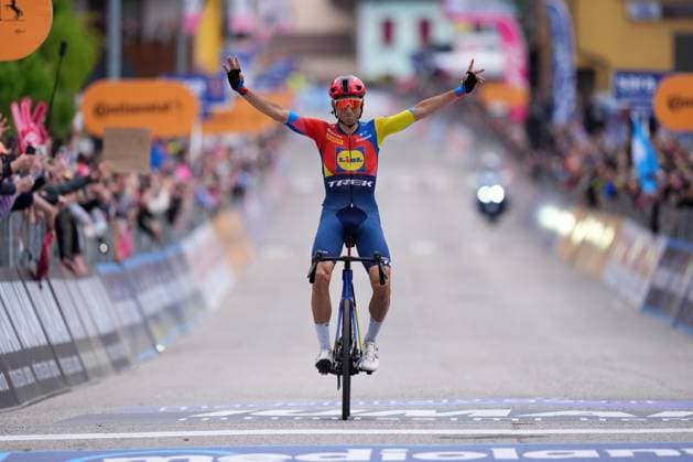 Verona Quintanilla Carlos of Lidl-Trek, stage winner, during the stage 15 of the Giro d™Italia from Fiume Veneto to Asiago, Italy - Sunday, May 25, 2025. - cycling.  Copyright: xGianxMattiaxD Alberto LaPressex