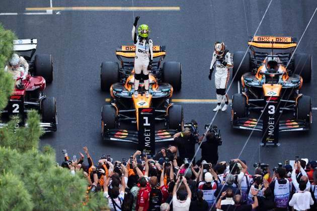 F1 - MONACO GRAND PRIX 2025 NORRIS Lando (gbr), McLaren F1 Team MCL39, portrait during the Formula 1 Tag Heuer Grand Prix de Monaco, 8th round of the 2025 FIA Formula One World Championship, WM, Weltmeisterschaft from May 23 to 25, 2025 on the Circuit de Monaco, in Monte-Carlo, Monaco - Monte-CarloMonaco  Copyright: xDPPIx
