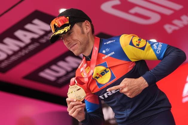 Verona Quintanilla Carlos of Lidl-Trek, stage winner, during the stage 15 of the Giro d™Italia from Fiume Veneto to Asiago, Italy - Sunday, May 25, 2025. - cycling.  Copyright: xMassimoxPaolone LaPressex