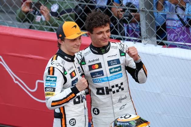 3rd place Oscar Piastri McLaren Formula 1 Team , Winner, Winner, Lando Norris McLaren Formula 1 Team , Race, Monaco Grand Prix, Motorsport, Men, Formula 1, 25 05 2025 Monte Carlo Monaco MCO Copyright: xkolbert-press ChristianxKolbertx