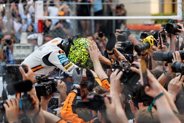 Lando Norris McLaren Formula 1 Team, 04 celebrates his victory in Monaco, Monaco Grand Prix, Motorsport, Formula 1, 2025 season, 25 05 2025 Monaco Grand Prix, Motorsport, Formula 1, 2025 season, 25 05 2025 Monte Carlo Copyright: xEibner-Pressefoto AlexanderxNeisx EP_ANS