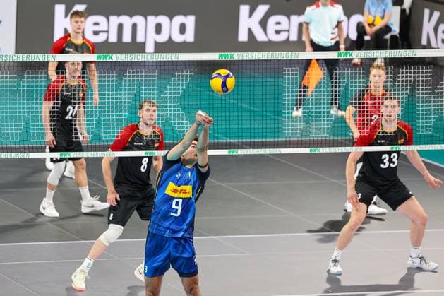 Francesco Sani Italy, 09 with ball, GER, Germany vs. Italy, Volleyball, Men, National match, Season 2024 2025, 25 05 2025, GER, Germany vs. Italy, Volleyball, Men, National match, Season 2024 2025, 25 05 2025 Munich Copyright: xEibner-Pressefoto JennixMaulx EP_JML