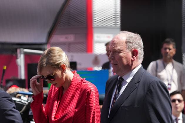 Formula 1 Grand Prix Monaco 2025 25 05 2025, Circuit de Monaco, Monte Carlo, Formula 1 Grand Prix Monaco 2025 ,in the picture Charlene Lynette Grimaldi, Princess of Monaco with husband Albert II , Prince of Monaco nordphotoxGmbHx xBratic nph00250