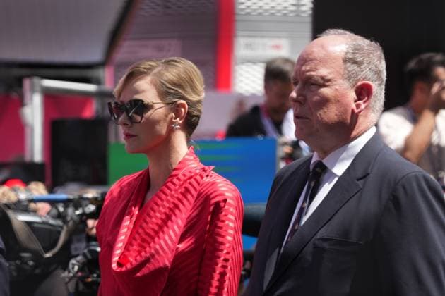 Formula 1 Grand Prix Monaco 2025 25 05 2025, Circuit de Monaco, Monte Carlo, Formula 1 Grand Prix Monaco 2025 ,in the picture Charlene Lynette Grimaldi, Princess of Monaco with husband Albert II , Prince of Monaco nordphotoxGmbHx xBratic nph00250