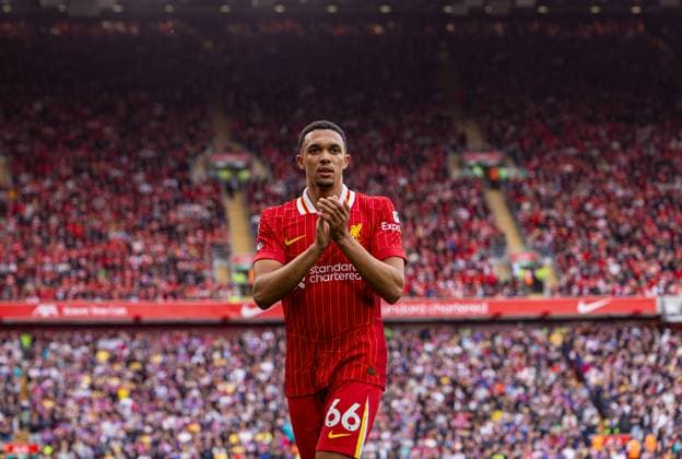 Football - FA Premier League - Liverpool FC v Crystal Palace FC LIVERPOOL, ENGLAND - Sunday, May 25, 2025: Liverpool s Trent Alexander-Arnold during the FA Premier League match between Liverpool FC and Crystal Palace FC at Anfield. (Photo by David Rawcliffe Propaganda) LIVERPOOL Anfield MERSEYSIDE ENGLAND  Copyright: xDavidxRawcliffex P2025-05-25-Liverpool_Crystal_Palace-36