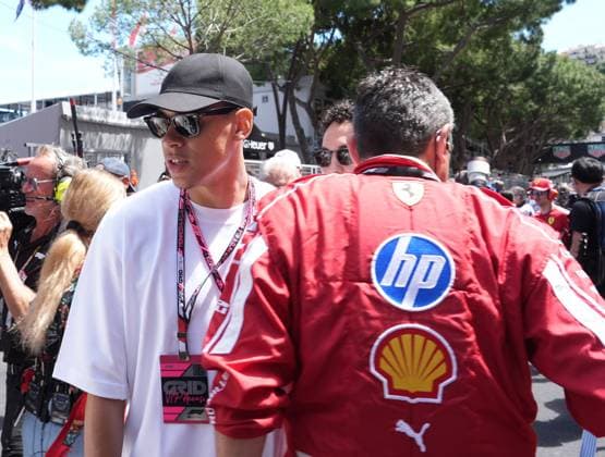 Formula 1 Grand Prix Monaco 2025 25 05 2025, Circuit de Monaco, Monte Carlo, Formula 1 Grand Prix Monaco 2025 ,in the picture footballer Jamal Musiala Bayern Munich , footballer Alphonso Davies Bayern Munich nordphotoxGmbHx xBratic nph00250