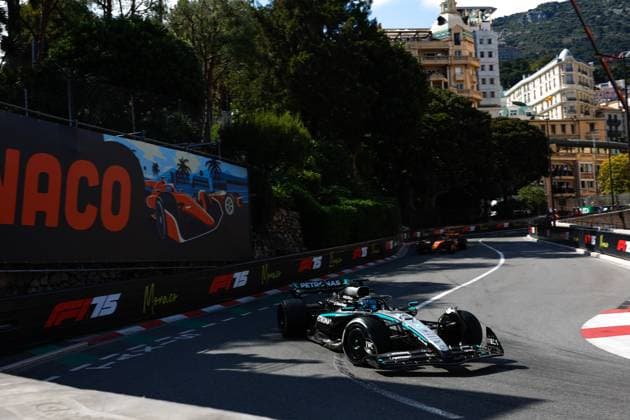 63 George Russell GBR, Mercedes AMG Petronas F1 Team , F1 Grand Prix of Monaco at Circuit de Monaco on May 25, 2025 in Monte Carlo, Monaco Photo by HOCH ZWEI Monte Carlo Monaco