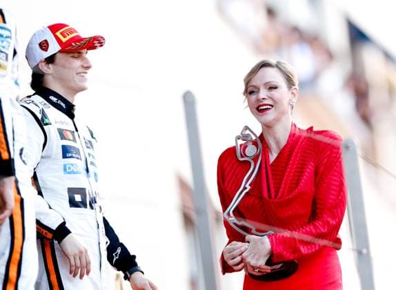 81 Oscar Piastri AUS, McLaren F1 Team , Princess Charlene of Monaco, F1 Grand Prix of Monaco at Circuit de Monaco on May 25, 2025 in Monte Carlo, Monaco Photo by HOCH ZWEI Monte Carlo Monaco