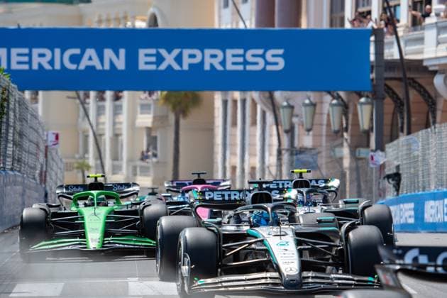 Formula1 GP Monaco Sunday, 25 05 2025 George Russell 63, Mercedes AMG Petronas F1 Team, Race start Formula1 GP Monaco Sunday, 25 05 2025 Copyright: xBEAUTIFULxSPORTS Erlhofx